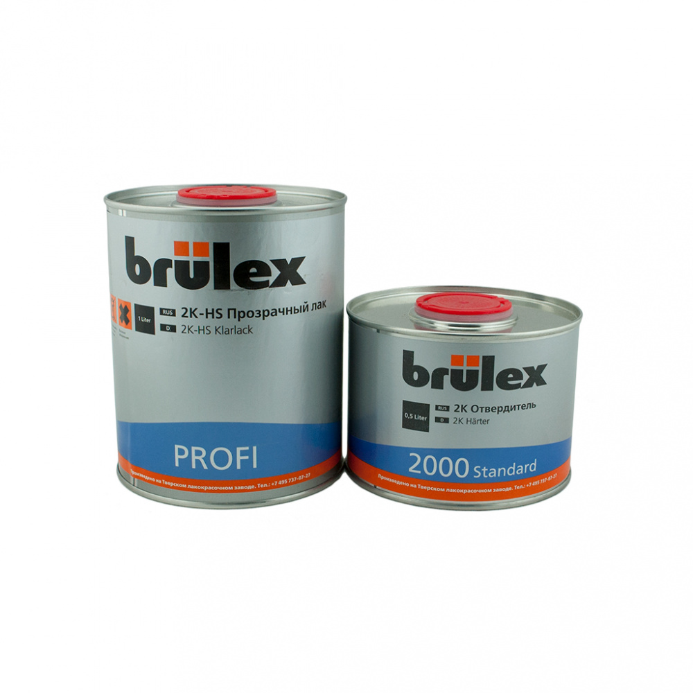 Лак Brulex 2К-НS Profi 1л с отвердителем 2000 standart 0,5л