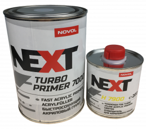 Грунт Novol Next Turbo 7000 быстрый 0,8л с отвердителем H7900 0,2л, серый