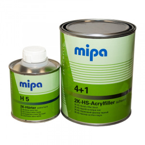 Грунт Mipa 2K-HS 4+1 Acrylfiller наполнитель светло-серый 1л. + отвердитель H5 extra kurz 0.25л