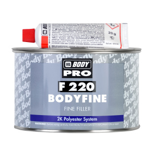 Шпатлёвка BodyFine 220 доводочная белая, 1кг с отвердителем