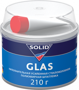 Шпатлевка SOLID Glas со стекловолокном, зеленая 0,21кг. с отвердителем