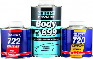 Лак Body PROLINE 699sr 2K HS 2+1 Clear coat 1л с быстрым отвердителем 722 0,5л