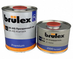 Лак Brulex 2К-НS Premium 1л с отвердителем 2000 быстрый 0,5л