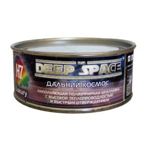 Шпатлевка H7 Deep Space, быстроотверждаемая c графитом и алюминиевой пудрой, черная 0,5л (1,165кг) с отвердителем