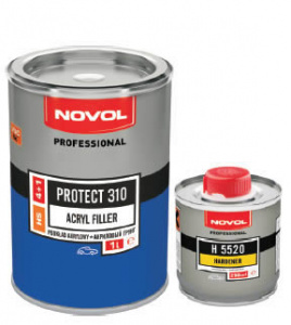 Грунт Novol 310 Protect HS 1л с отвердителем Н5520 0,25л, черный
