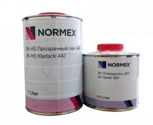 Лак Normex 2К-HS 442 прозрачный 1л с отвердителем 820 0.5л