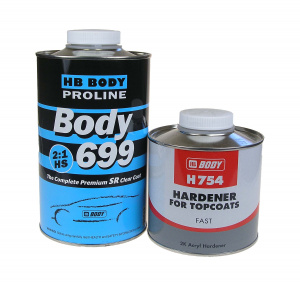 Лак Body PROLINE 699sr 2K HS 2+1 Clear coat 1л с быстрым отвердителем 754 0,5л