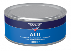 Шпатлевка SOLID Alu с алюминием, серая 1кг. с отвердителем 