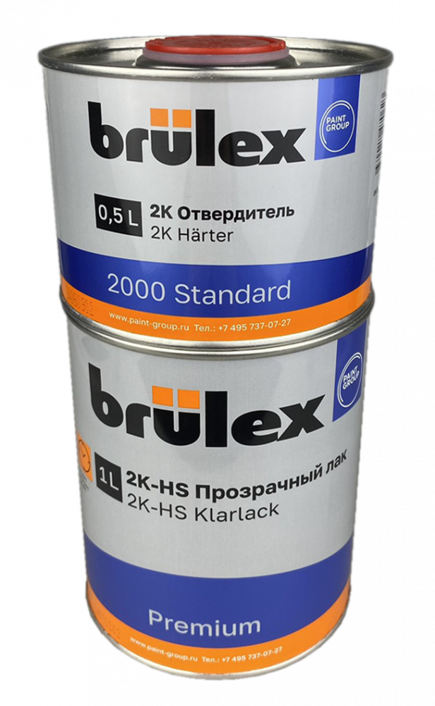 Лак Brulex 2К-НS Premium 1л с отвердителем 2000 standard 0,5л (3)