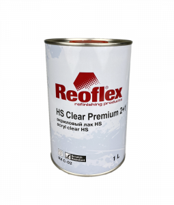 Лак Reoflex 2К HS Clear Premium 2+1 акриловый 1л, без отвердителя